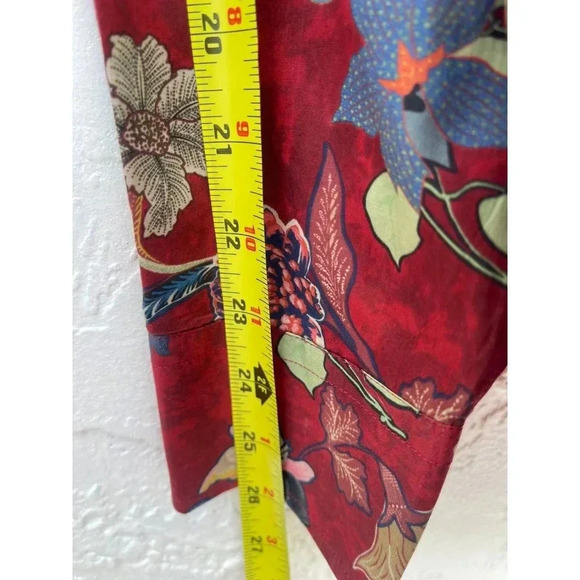 ETRO Womens Long Sleeve Collared Button Up Floral Shirts Red Sz 42 - Picture 9 of 12